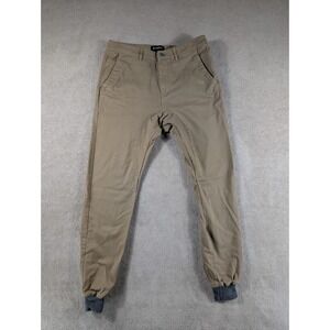 Zanerobe Pants Men's 32 Beige Jogger Pants Cotton Stretch Tapered